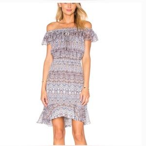 L’agence Leonie Off Shoulder 100% Silk dress‎
